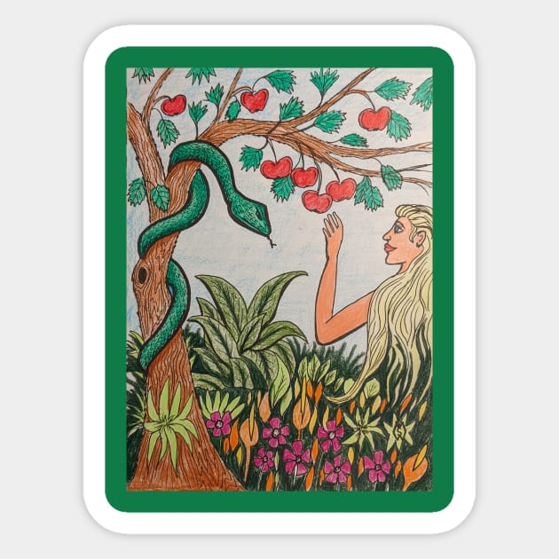 Eve in the Garden of Eden Sticker by Matt Starr Fine Art